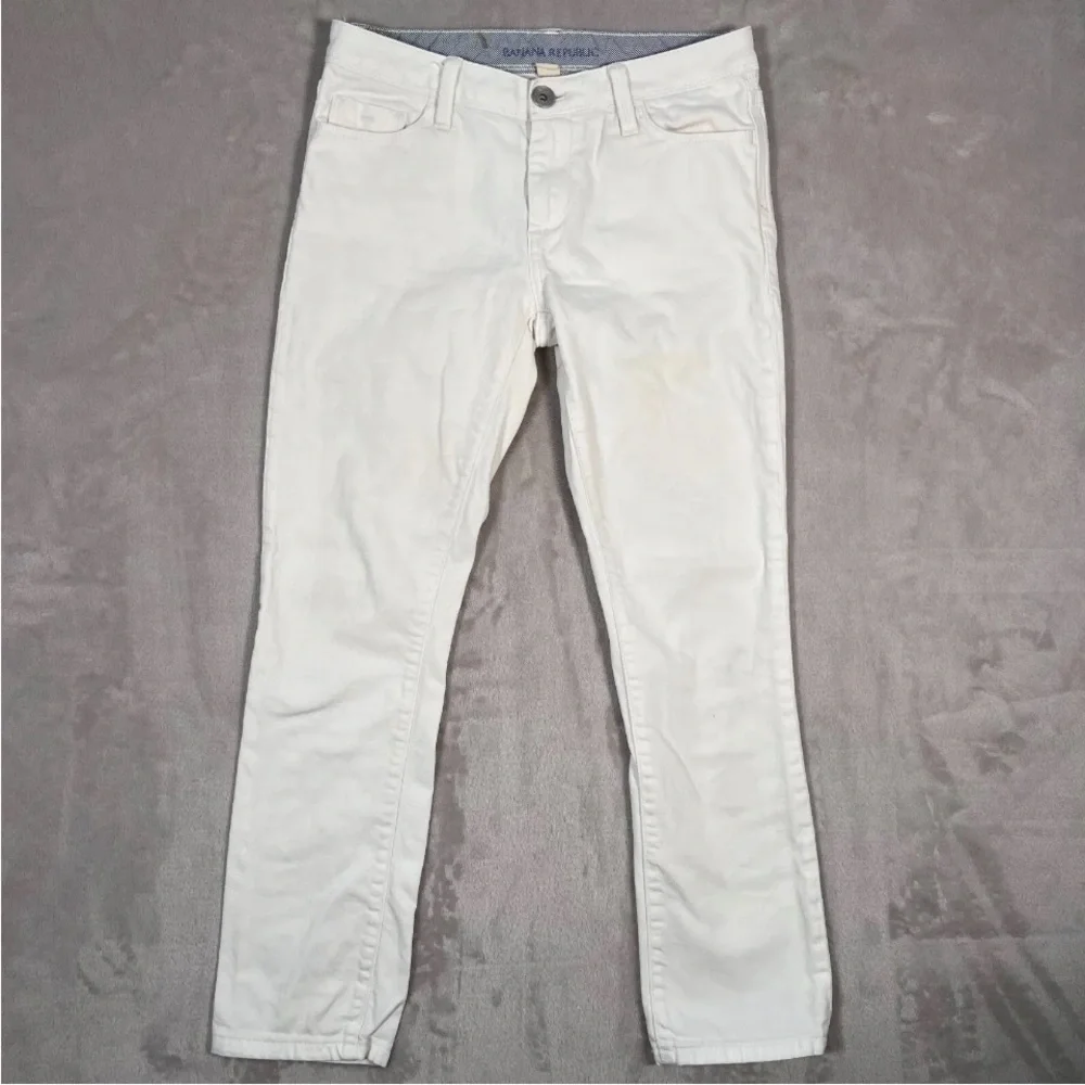 BANANA REPUBLIC WHITE SKINNY CROP DENIMS - Picture 8 of 15
